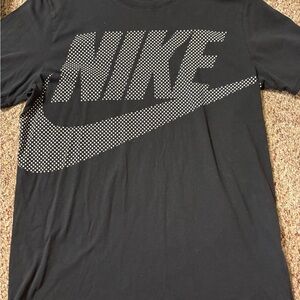 Nike Men's Black Tee with White Logo